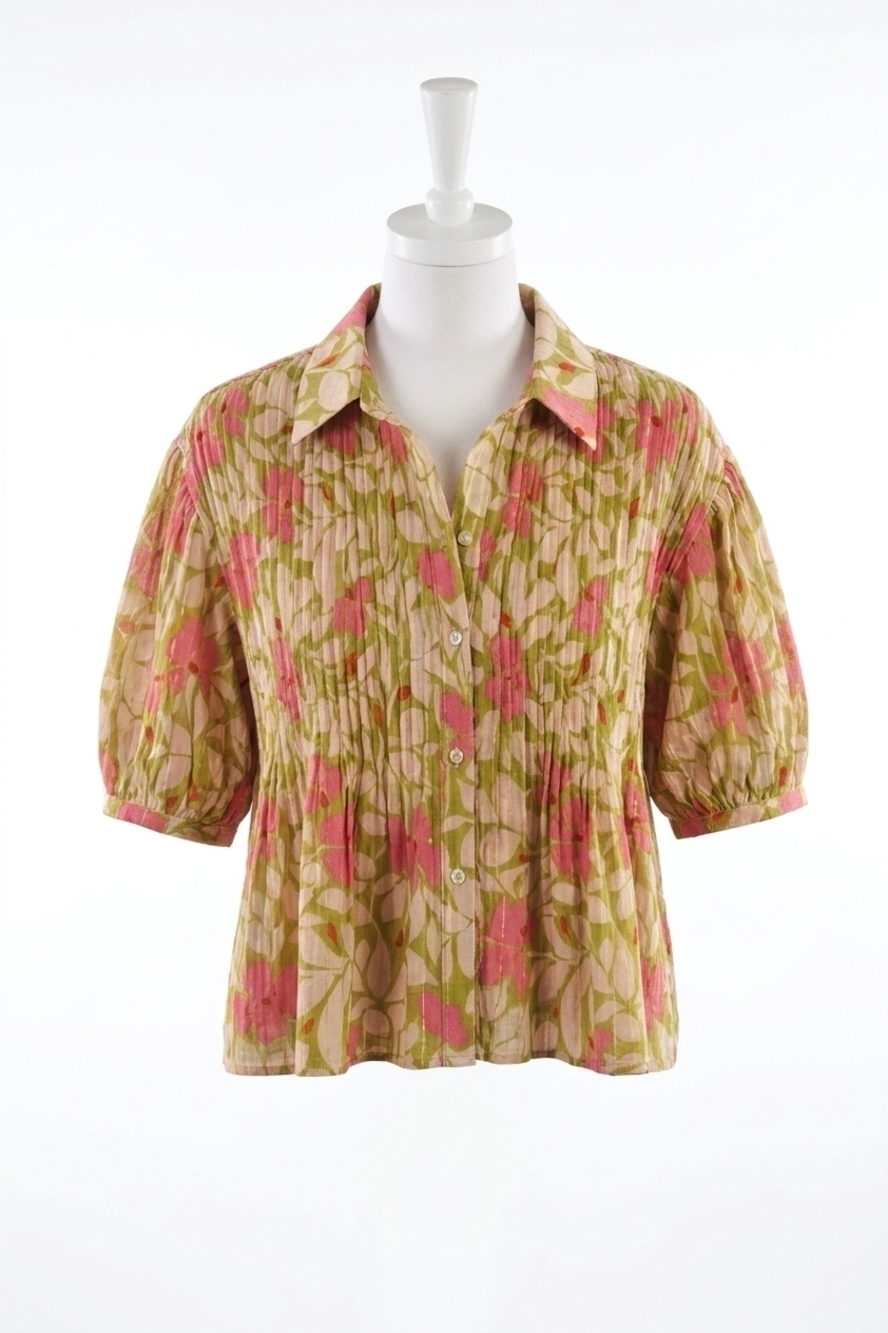 NEW VELVET BY GRAHAM & SPENCER half sleeve button top in mimosa - Picture 1 of 3